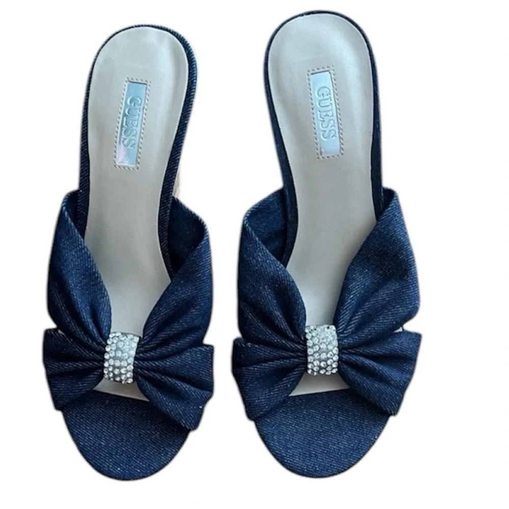 Worn once Guess wedge denim shoes